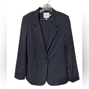 Chaus Size 14 Two Piece Pinstriped Navy Blue Suit EUC